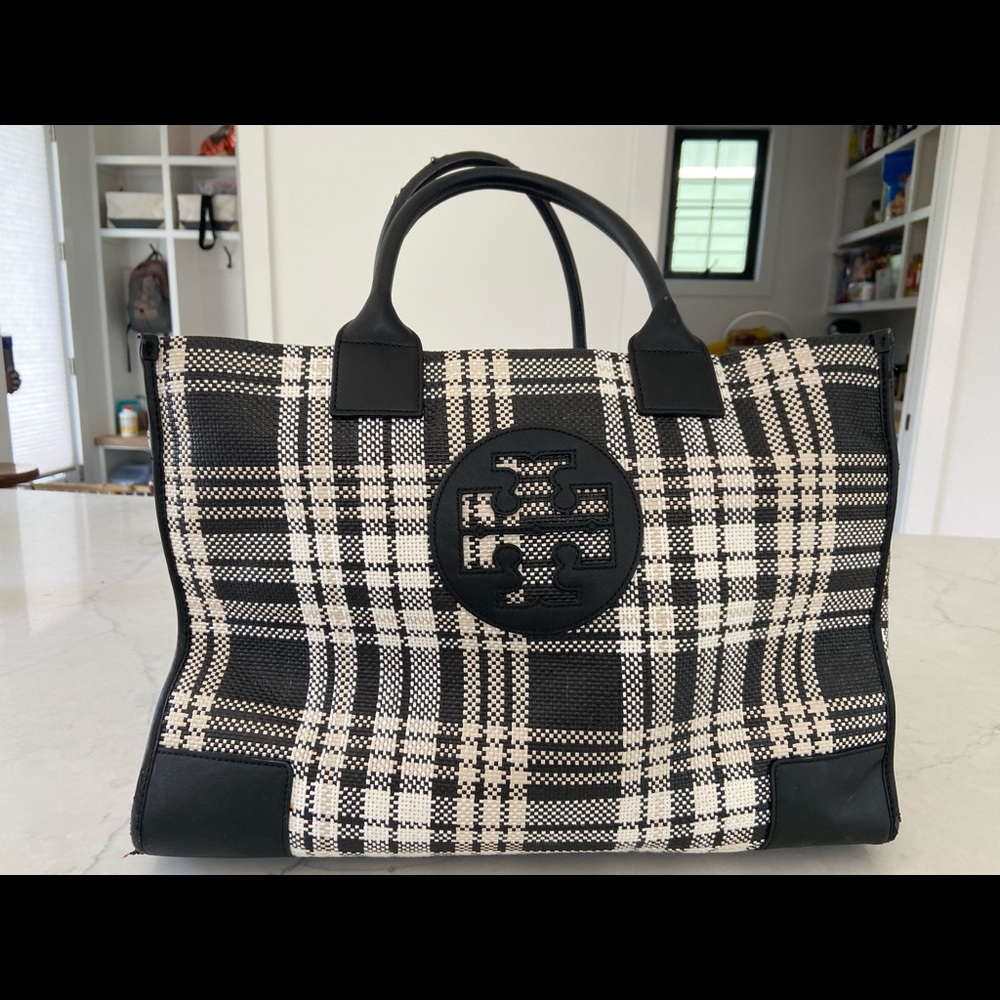 Tory Burch Ella Plaid Tote Bag